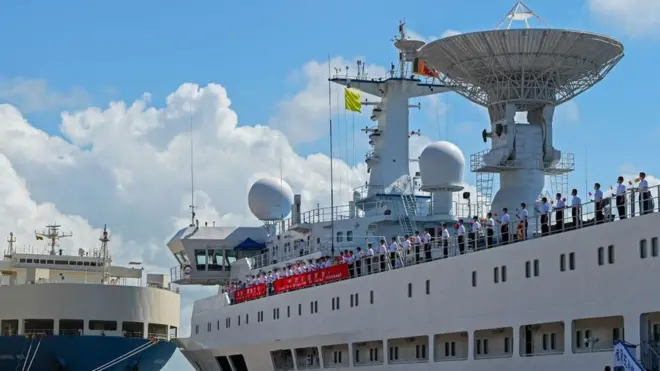 चीनचं हेरगिरी करणारं जहाज श्रीलंकेच्या हंबनटोटा बंदरात