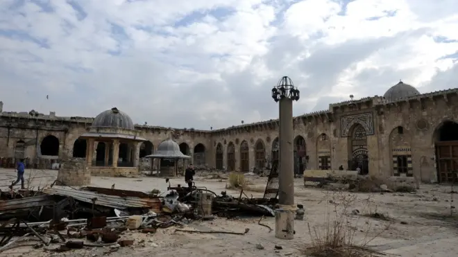 Umayyad Mosque in ruins