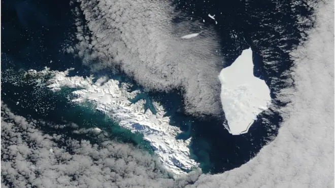 Ketika A38 muncul pada 2004, ia menjadi masalah besar bagi para penguin dan anjing laut yang mencari makan di lingkungan sekitarnya.