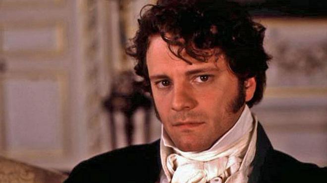 Colin Firth interpretando a Mr. Darcy en la serie de la BBC de 1995.