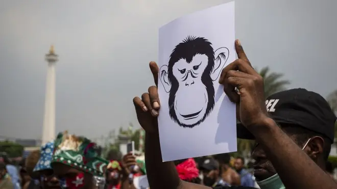 Sejumlah mahasiswa Papua di Jakarta berdemonstrasi guna menanggapi insiden di depan asrama mahasiswa Papua di Surabaya, 17 Agustus lalu.