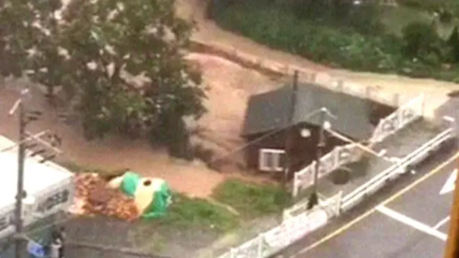 台風18号、韓国で猛威