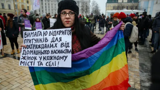 Учасниця акції за права жінок, 8 березня 2018 року, Київ
