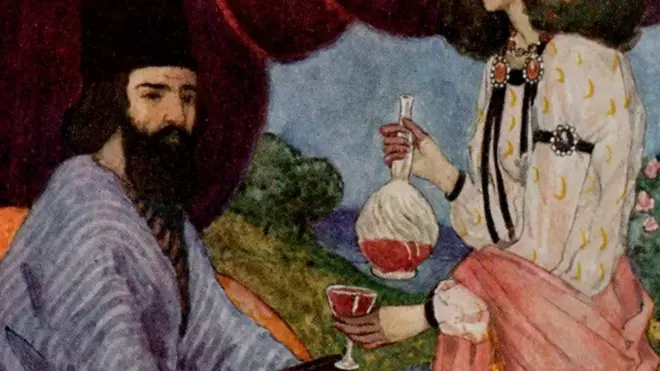 لوحة مرسومة تصور الشاعر أبو نواس