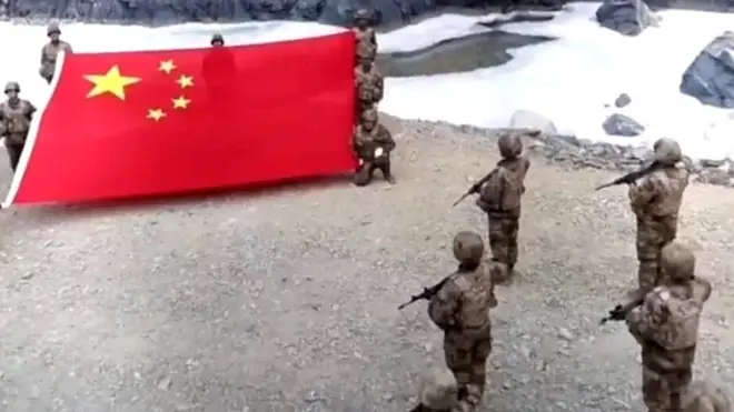 चीन के सरकारी मीडिया से जुड़े एक संपादक की ट्वीट की गई एक तस्वीर