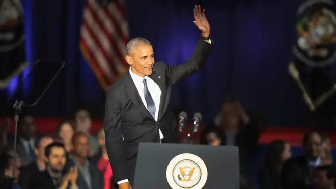 ألقى الرئيس الأمريكي باراك أوباما خطاب الوداع في شيكاغو، متحدثا عن أعوامه في البيت الأبيض.