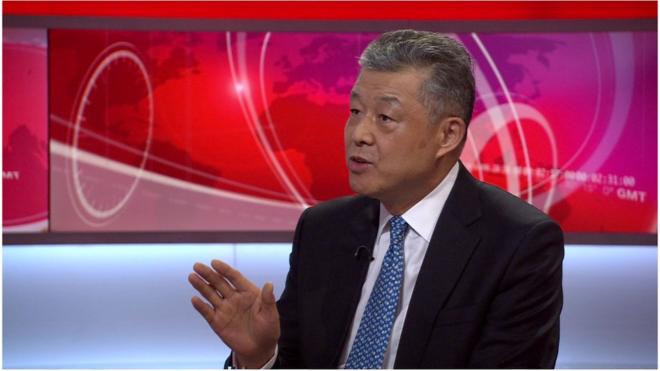 中國駐英大使劉曉明接受BBC專訪時稱中國中央政府未指示香港修例。