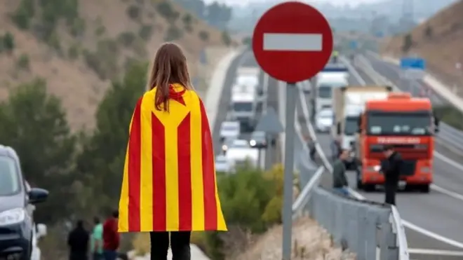 Catalan demonstrator near Barcelona, 3 October