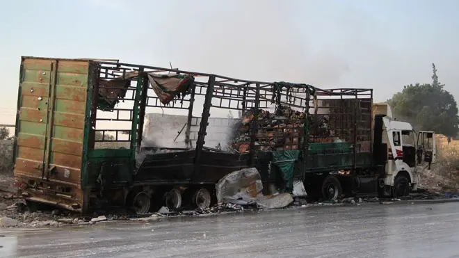 США обвиняют российскую авиацию в уничтожении гуманитарного конвоя