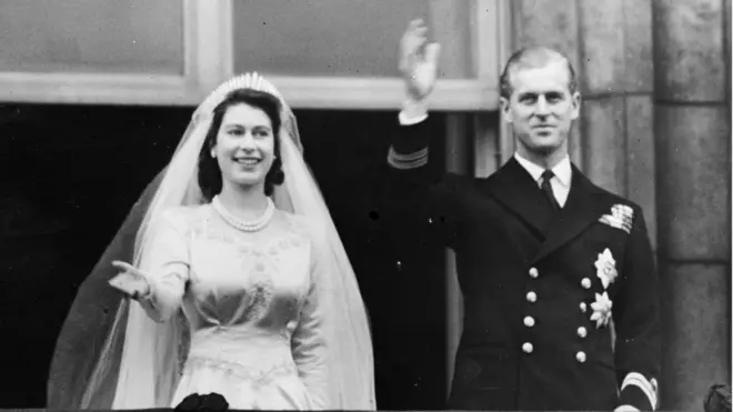 Принцесса Уэльская и герцог Эдинбургский в день свадьбы.