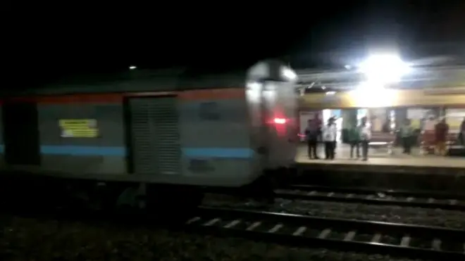 Screen grab of the train speeding backwards