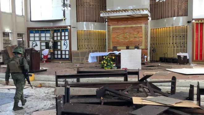 Pemboman gereja Katolik di Pulau Jolo 27 Januari lalu menyebabkan 22 orang meninggal.