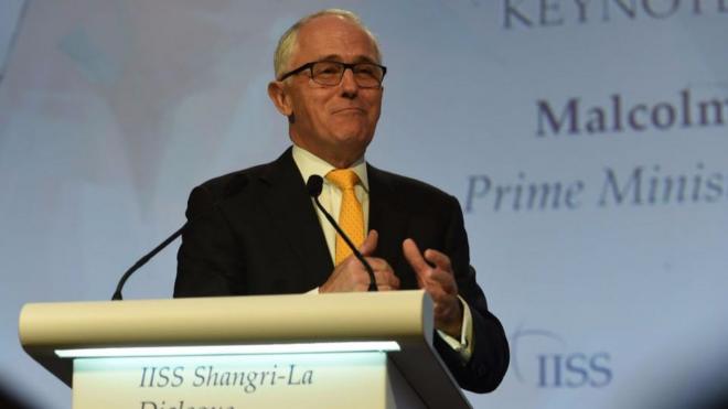 Thủ tướng Turnbull phát biểu trong bài diễn văn nhập đề tại Singapore.