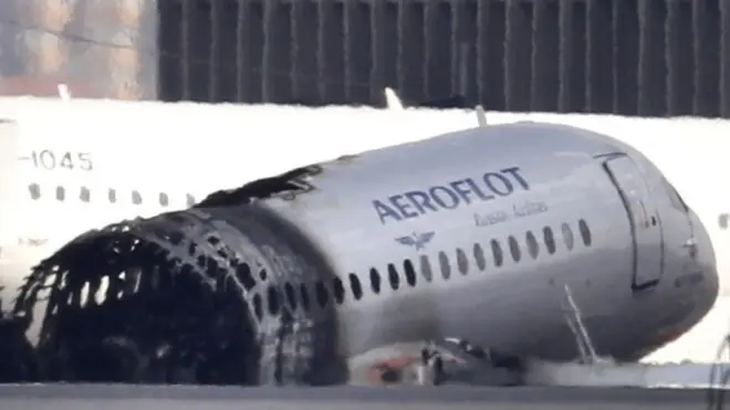 сгоревший "Суперджет"