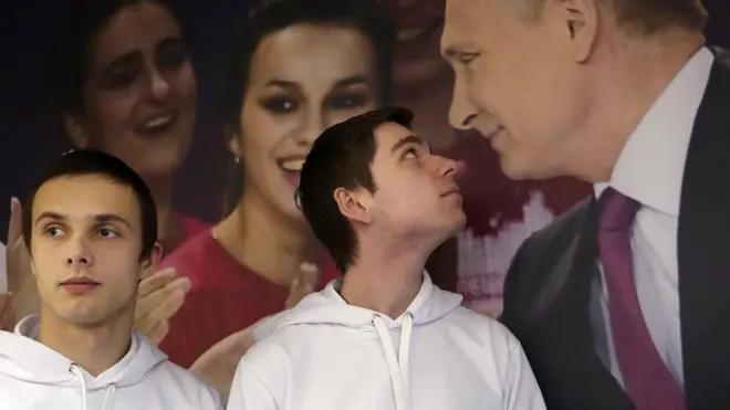 Путин является заметной визуальной доминантой в бюллетене