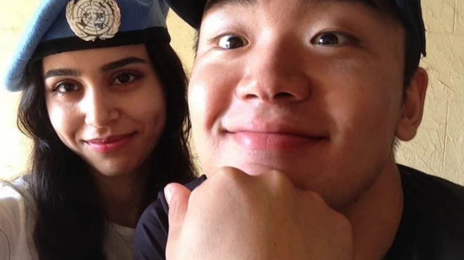 لينا وهونغ جو حين التقيا للمرّة الأولى في عام 2017