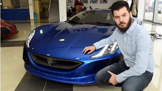 Croatian inventor Mate Rimac at his showroom on the outskirts of Zagreb