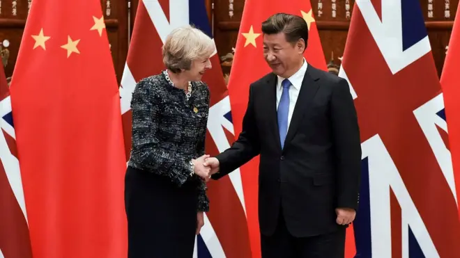 英国首相特里莎·梅曾在去年9月5日杭州20国峰会期间会见中国国家主席习近平