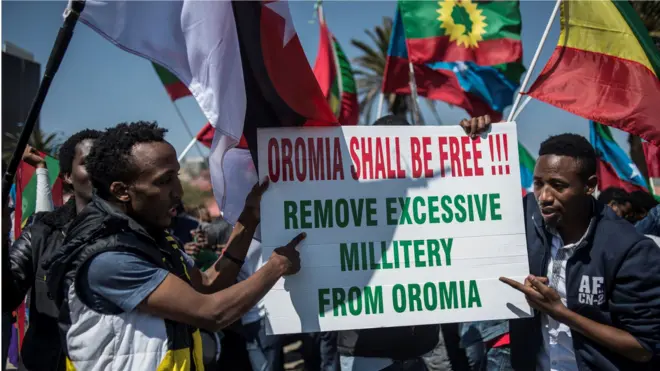 Des manifestants Ethiopiens