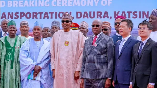 Wen Buhari bin dey perform die groundbreaking ceremony for University of Transportation in Daura, on Monday 3 December, 2019