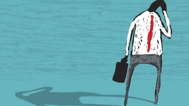 Ilustración de un hombre ansioso