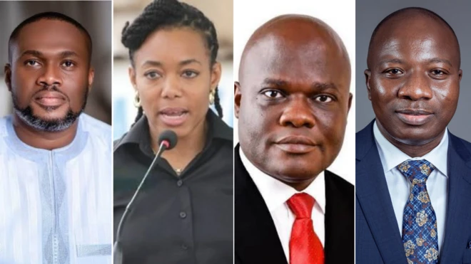 Foto of Kenneth Gilbert Adjei, Zanetor Agyemang-Rawling, Ahmed Ibrahim and Mahama Ayariga