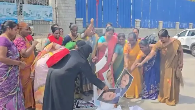 జర్నలిస్ట్ కృష్ణంరాజు వ్యాఖ్యలను నిరసిస్తూ నిరసనలు