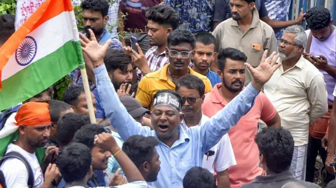 कोलकाता में विरोध प्रदर्शन