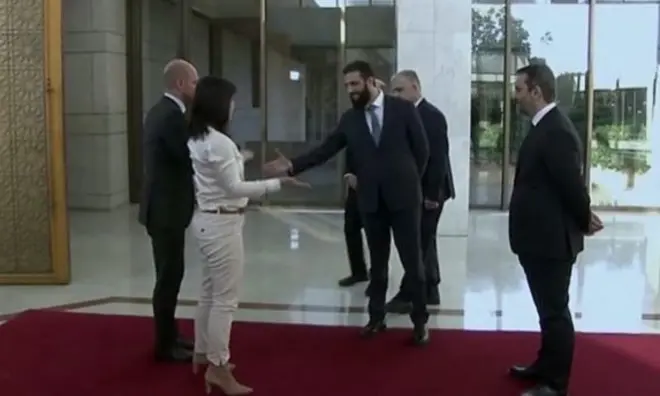 احمد شرع در برابر وزیران خارجه آلمان و فرانسه