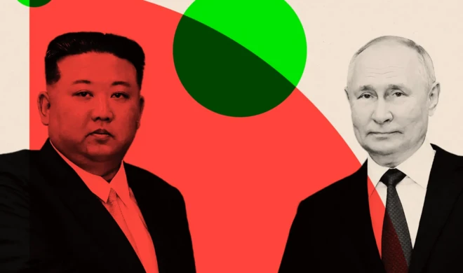 किम जोंग के साथ रूसी राष्ट्रपति पुतिन 