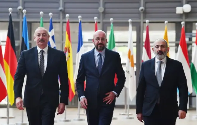 Charles Michell İlham Aliyev Nikol Pashinyan 