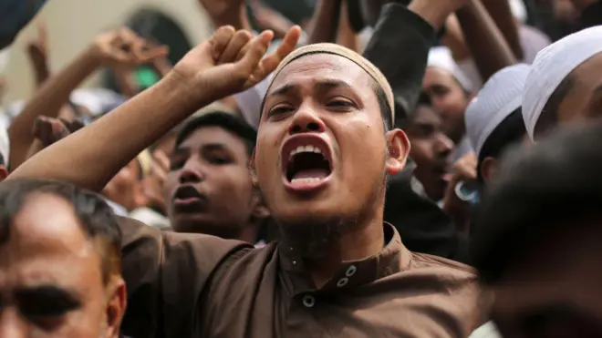 ২০২১ সালে হেফাজতের একটি বিক্ষোভের দৃশ্য