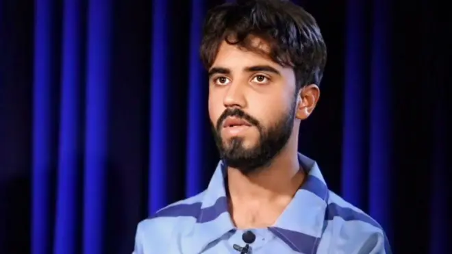 عکس برگرفته از ویدیو پخش شده از اعترافات عامر رامش از شبکه استانی سیستان و بلوچستان