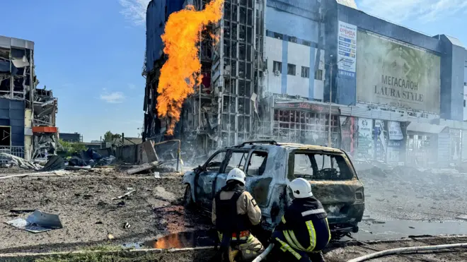 Разрушенное здание в Харькове 1 сентября 2024 года