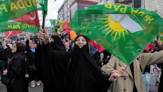 HÜDA PAR, 14 Mayıs 2023'teki genel seçimlerde AKP'yi destekledi; dört adayı AKP listelerinden seçime girdi ve kazandı.