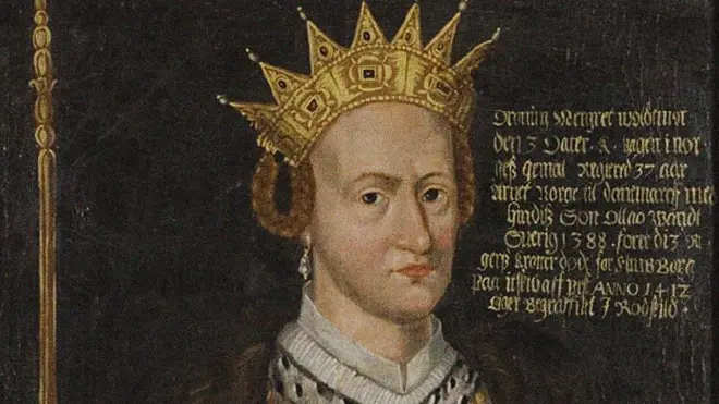 رسم لمارغريت الأولى ملكة الدنمارك التي يعود إليها الفضل في تشكيل اتحاد كالمار الذي ضم الدنمارك والسويد والنرويج