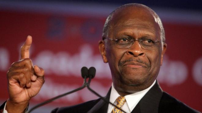 Republican presidential hopeful Herman Cain speaks at a conference in 2011