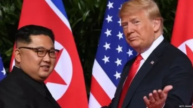 किम जोंग उन और डोनल्ड ट्रंप
