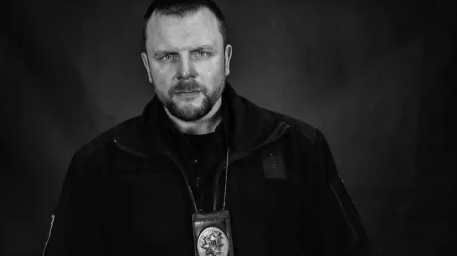 An image of Mykhailo Vershinin, a Ukrainian commander in the Azovstal steelworks in Mariupol
