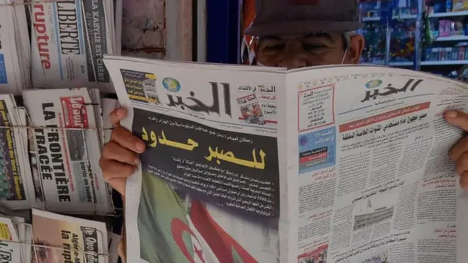 صحيفة ويتصدرها عنوان رئيسي عن القطيعة بين الجزائر والمغرب