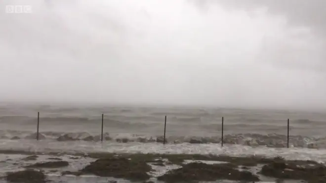 Marejadas en las costas de Florida por el huracán Irma.