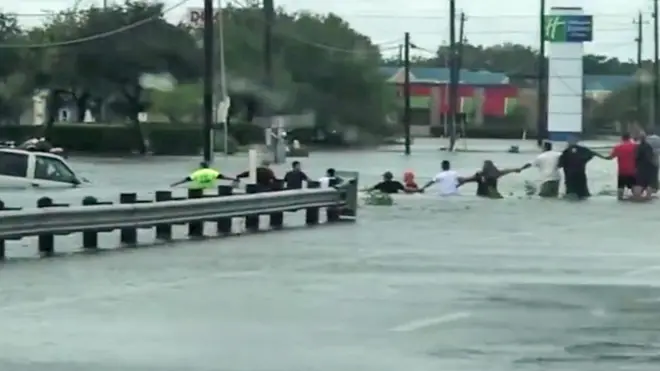 Cadena humana en Houston