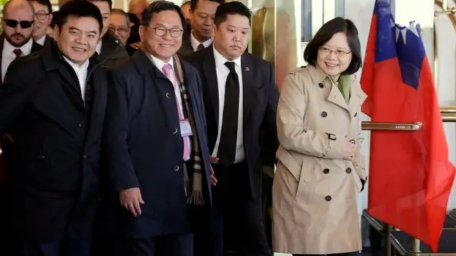 蔡英文此次前往中美洲国家洪都拉斯、尼加拉瓜、危地马拉和萨尔瓦多访问，去程在美国休斯敦过境，返程在美国旧金山过境。