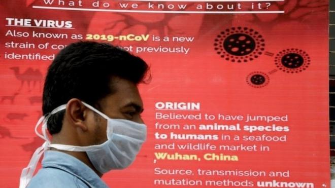 Coronavirus advisory hangs at the entrance of the Infectious Diseases (ID) Hospital in Kolkata, India, 04 March 2020