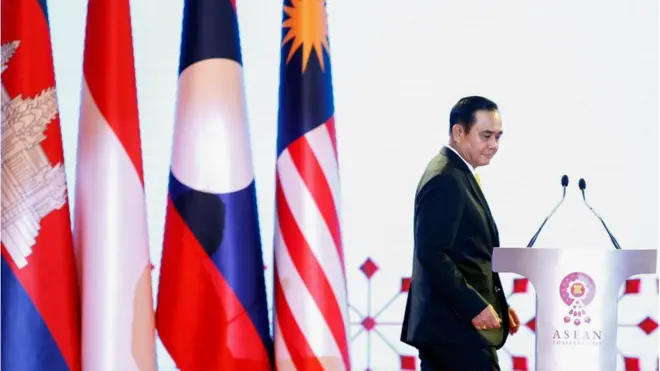 พล.อ.ประยุทธ์ จันทร์โอชา ในคราวประชุมอาเซียนครั้งที่ 34 ซึ่งจัดขึ้นใจกลางกรุงเทพฯ