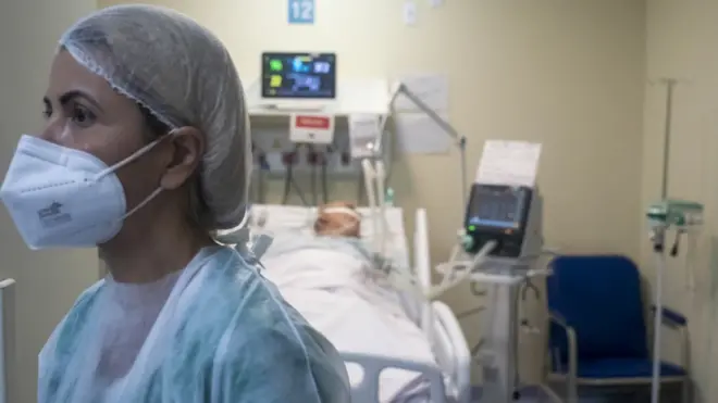 A view of a Covid-19 intensive care unit at a hospital in Rio de Janeiro, Brazil on April 7, 2021