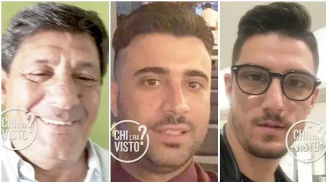 Raffaele Russo, Vincenzo Cimmino y Antonio Russo están desaparecidos desde el 31 de enero. (Fotos: Chi Cha Visto?)