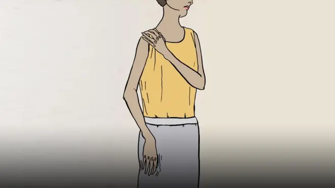 Women holding shoulder