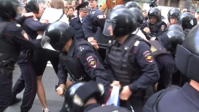 Акция протеста в центре Москвы