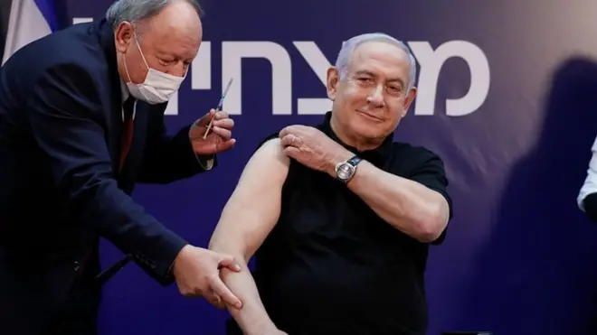 کارزار واکسیناسیون در اسرائیل با تزریق اولین واکسن به بنیامین‌ نتانیاهو، نخست‌وزیر این کشور آغاز شد